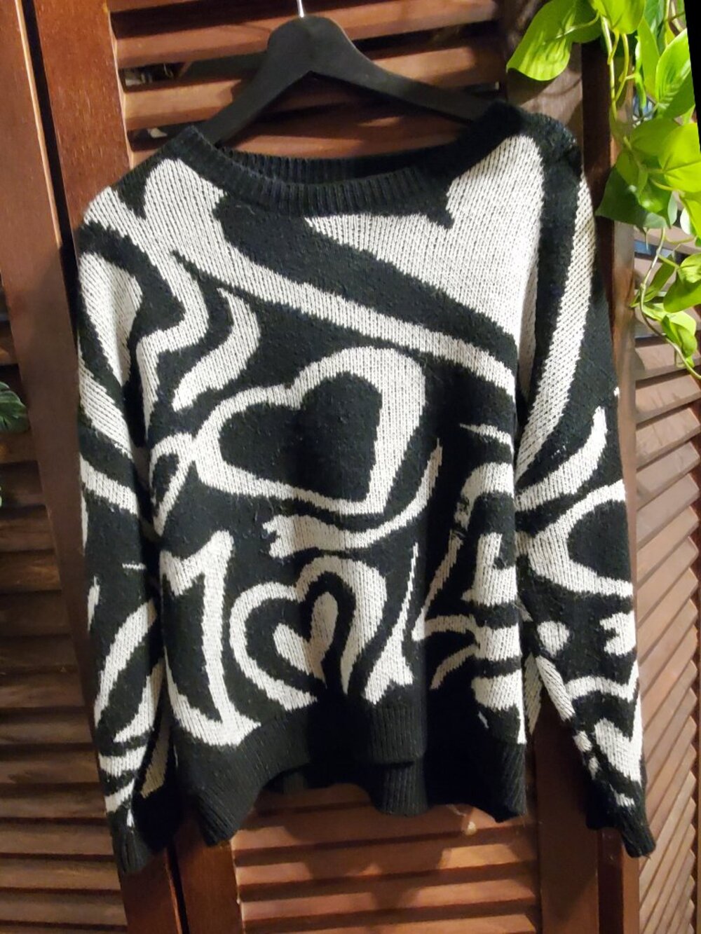Black & White Abstract Marble Sweater